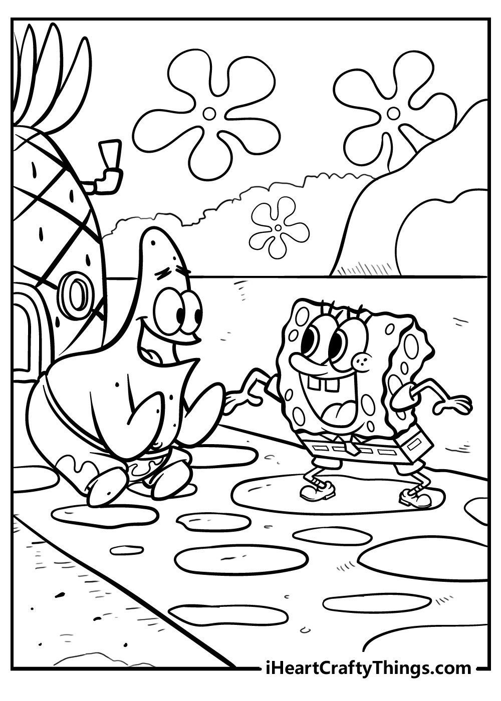 spongebob coloring page to print