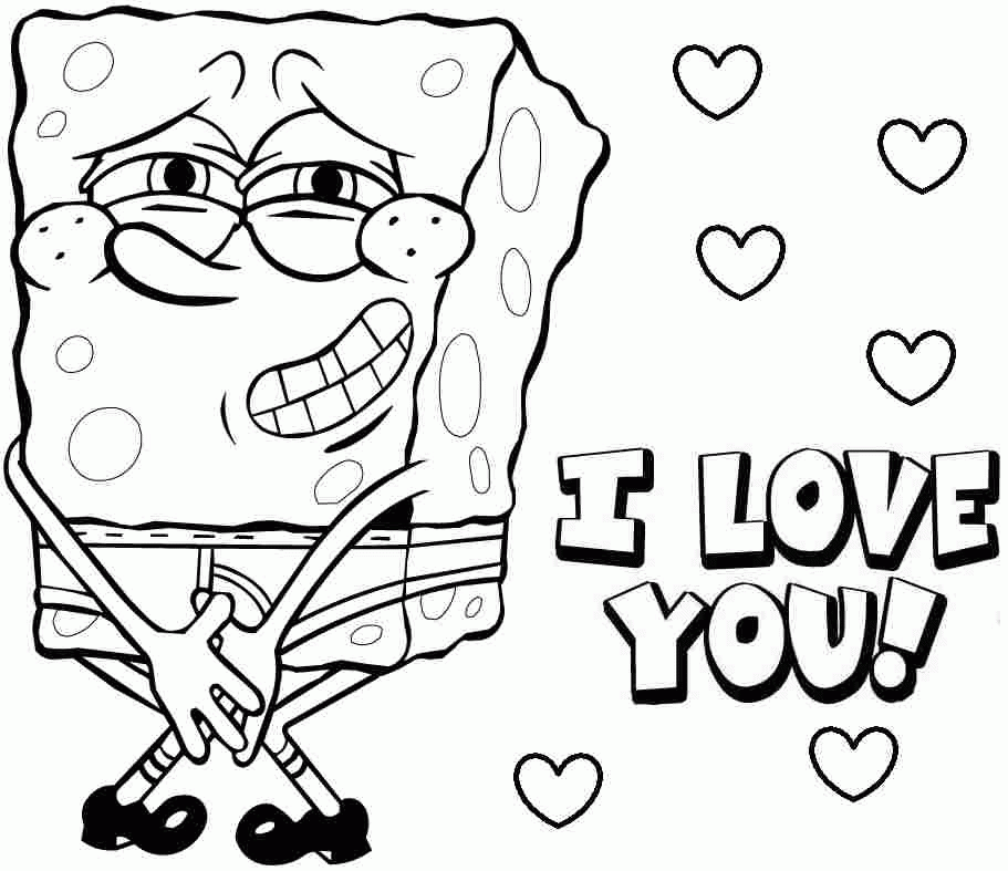 Spongebob Valentine Coloring Pages Coloring Home