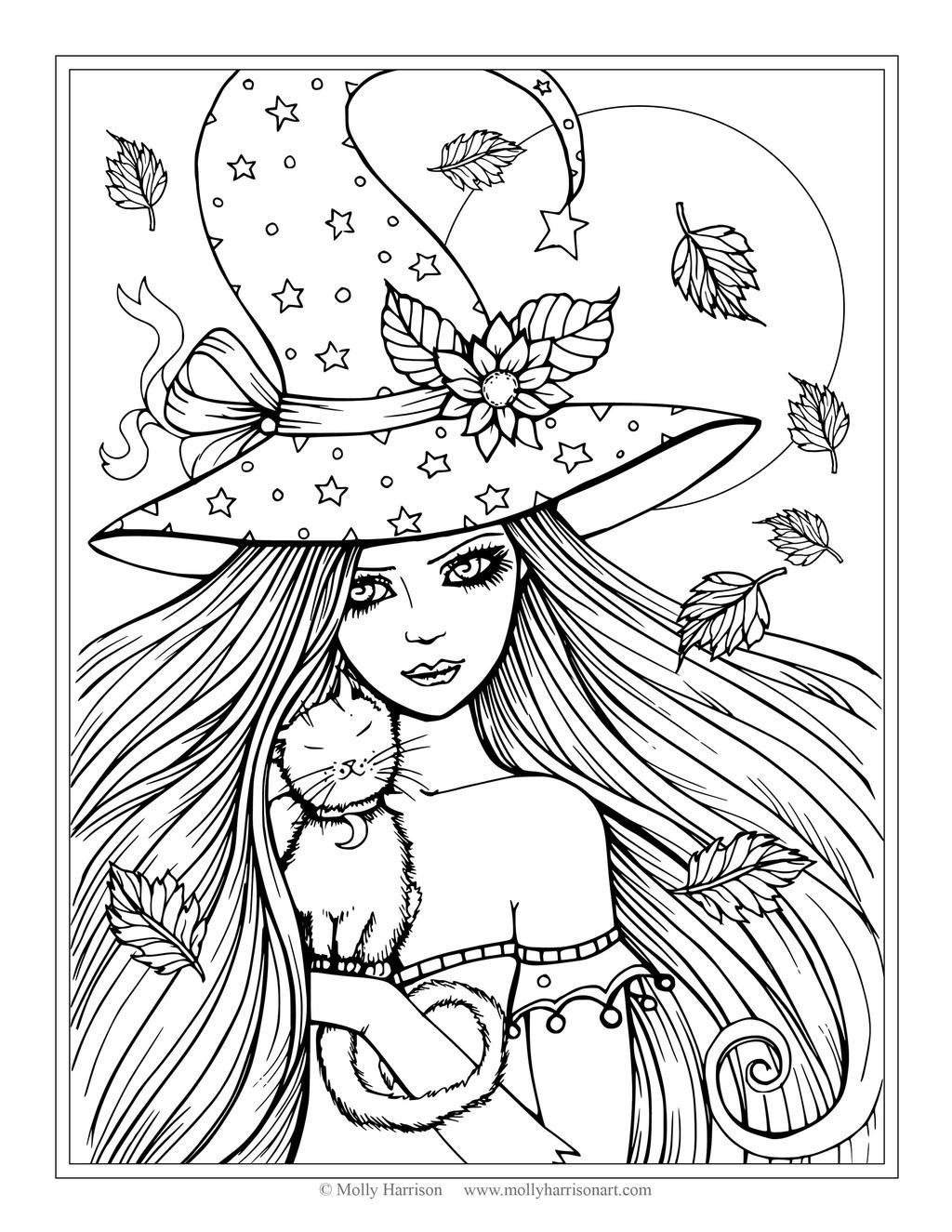 Spooky Coloring Pages Witch Girl Free Printable Coloring Pages Spooky Coloring Pages Witch Girl Free Printable Coloring Pages