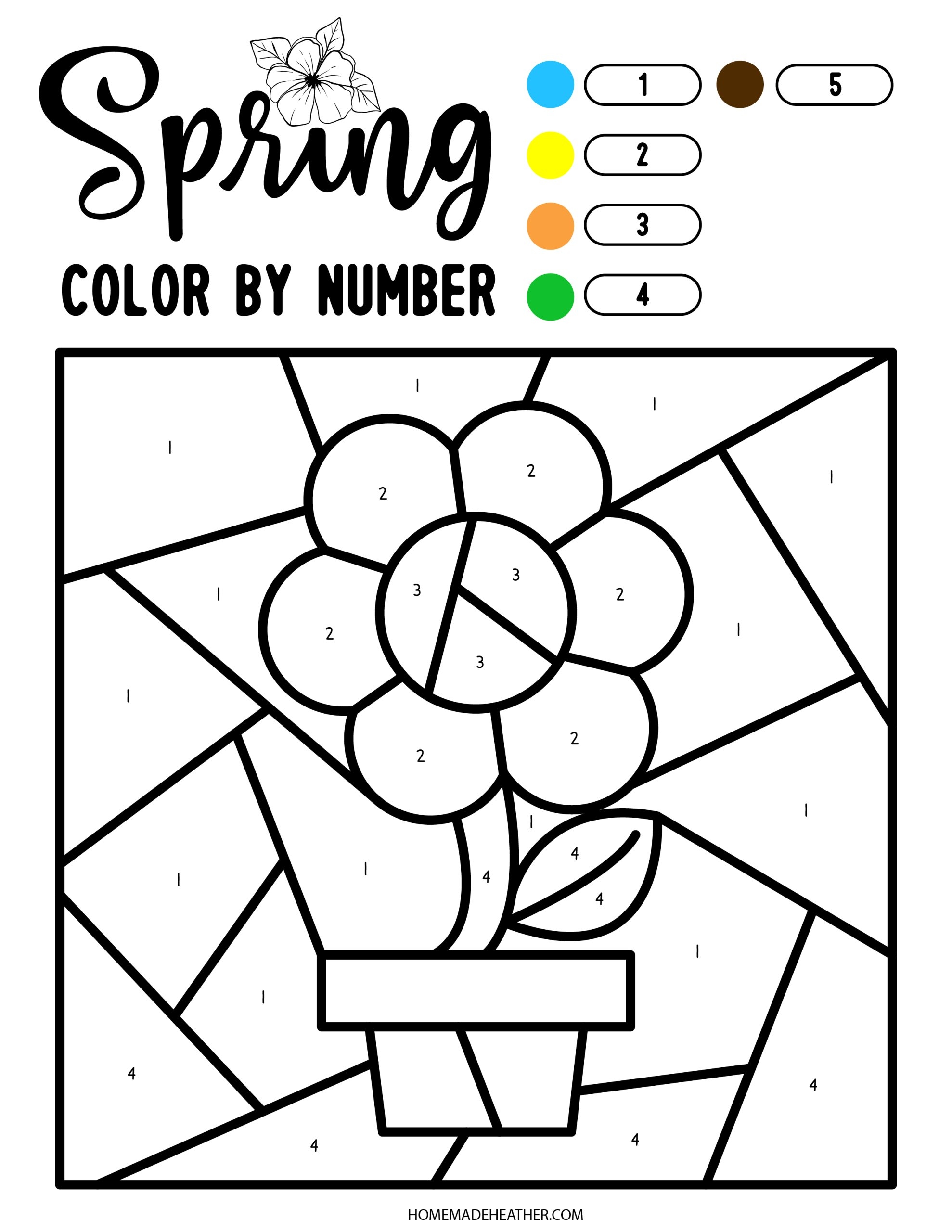 Spring Color By Number Printables Homemade Heather Spring Color By Number Printables Homemade Heather