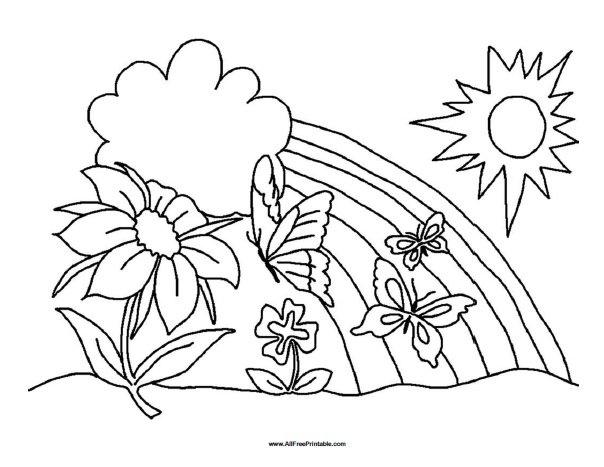 Spring Coloring Page Free Printable