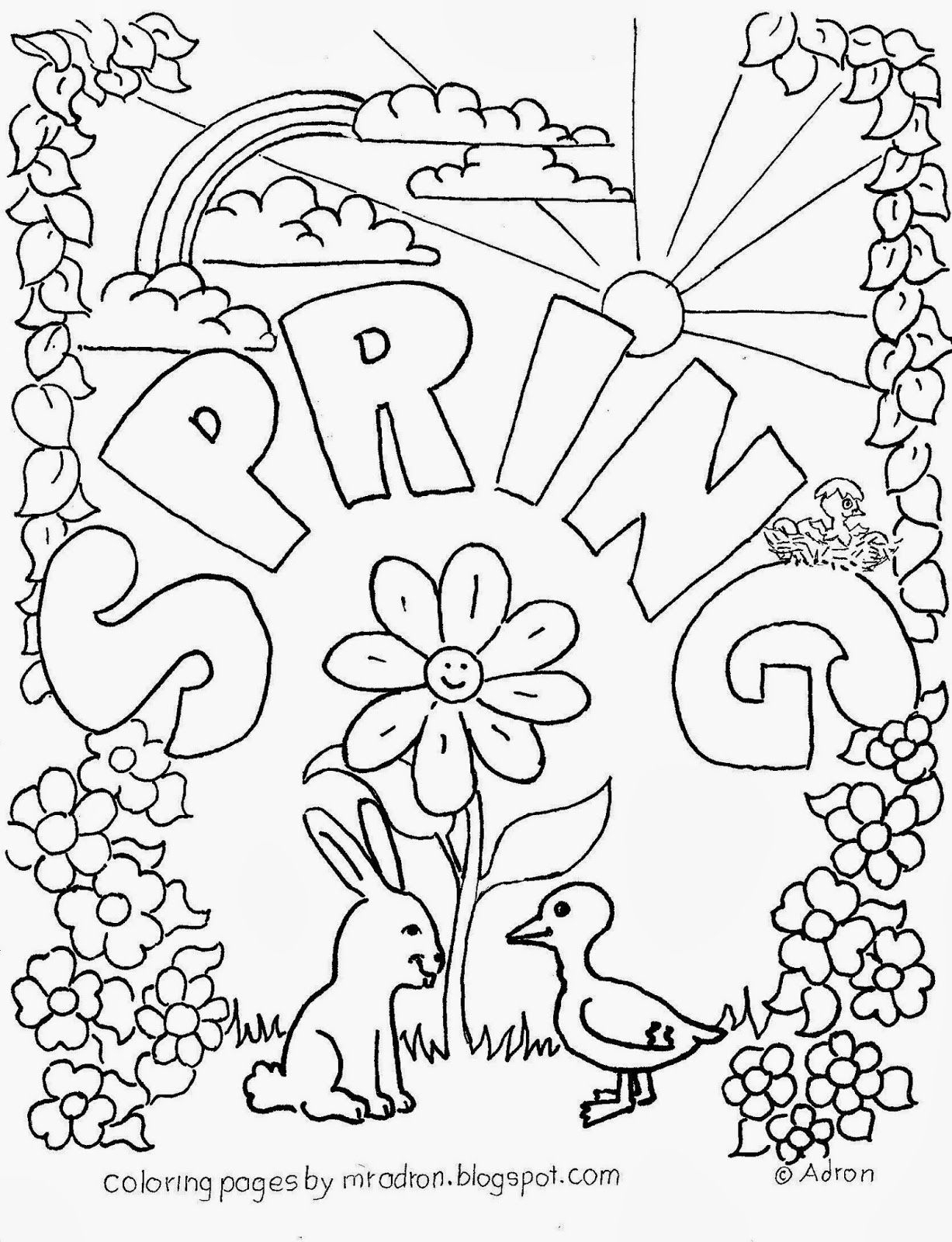 free printable coloring springtime worksheet free printable coloring springtime worksheet
