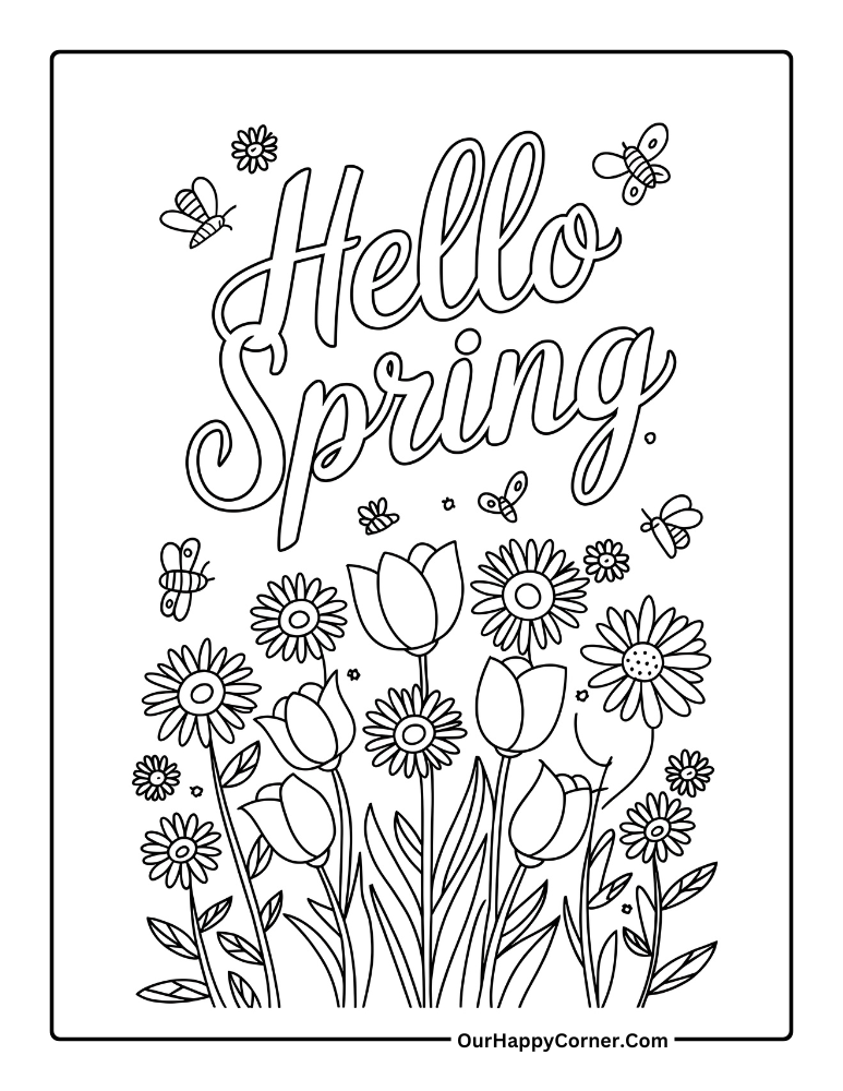 Spring Flower Coloring Pages Pre Free Printable Coloring Pages 