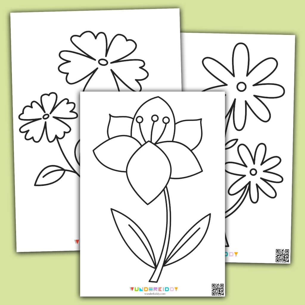 Spring Flower Coloring Pages Pre Free Printable Easy Free Infoupdate
