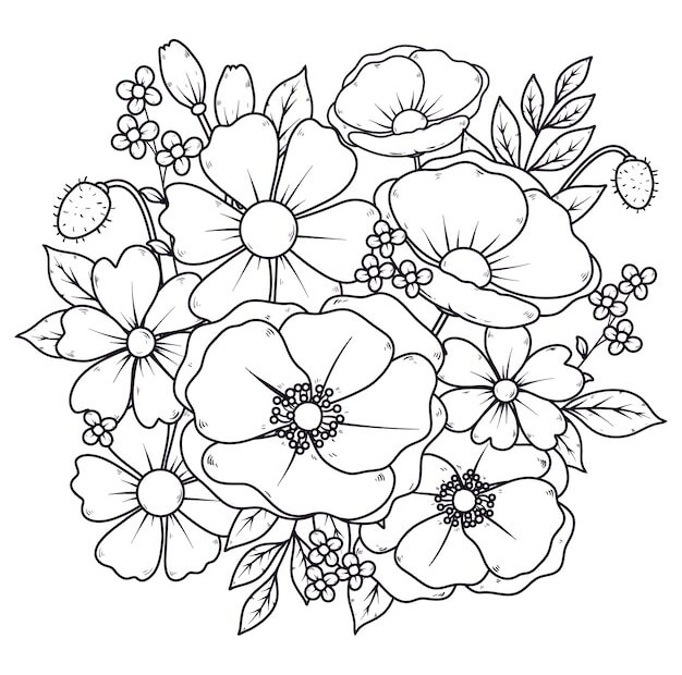 Spring Flower Coloring Pages Pre Free Printable Easy Pdf Infoupdate