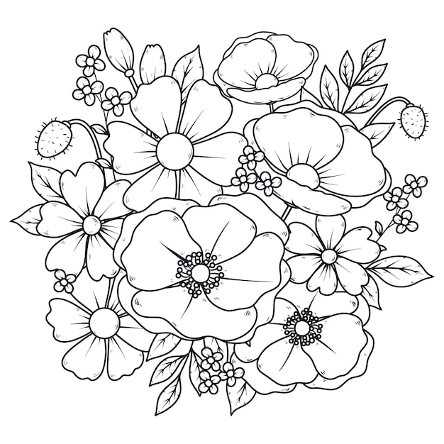 coloring flower images free