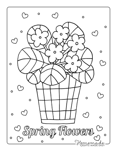 Spring Flowers Coloring Pages Pre Free Printable Calendar Infoupdate