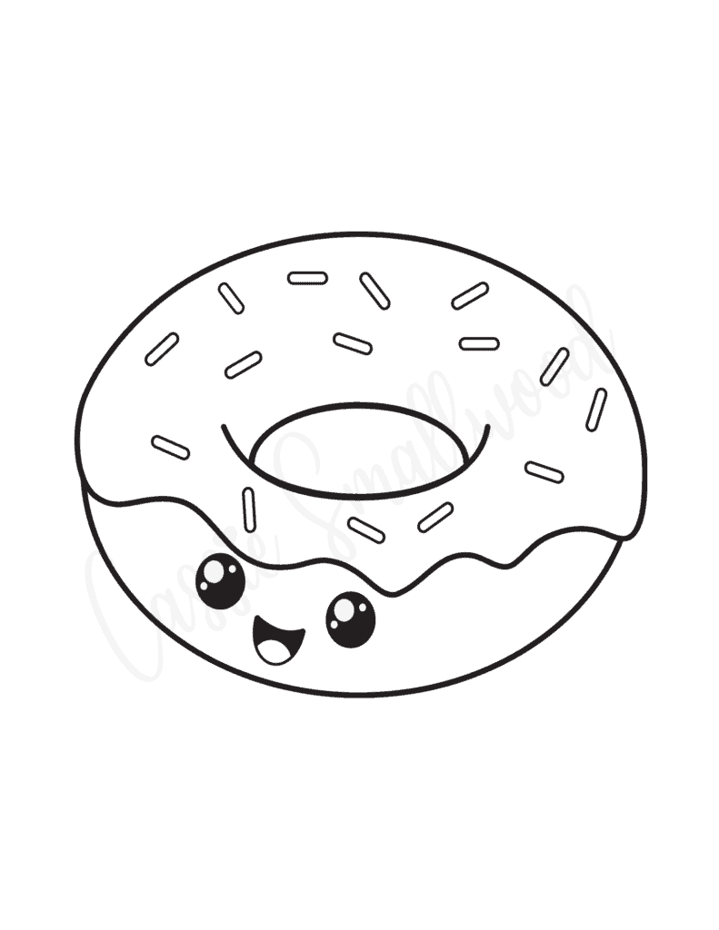 Sprinkle Donut Coloring Page Coloring Pages