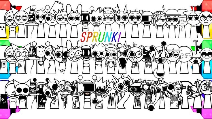 SPRUNKI New Coloring Pages How To Color ALL Incredibox Sprunki Phase