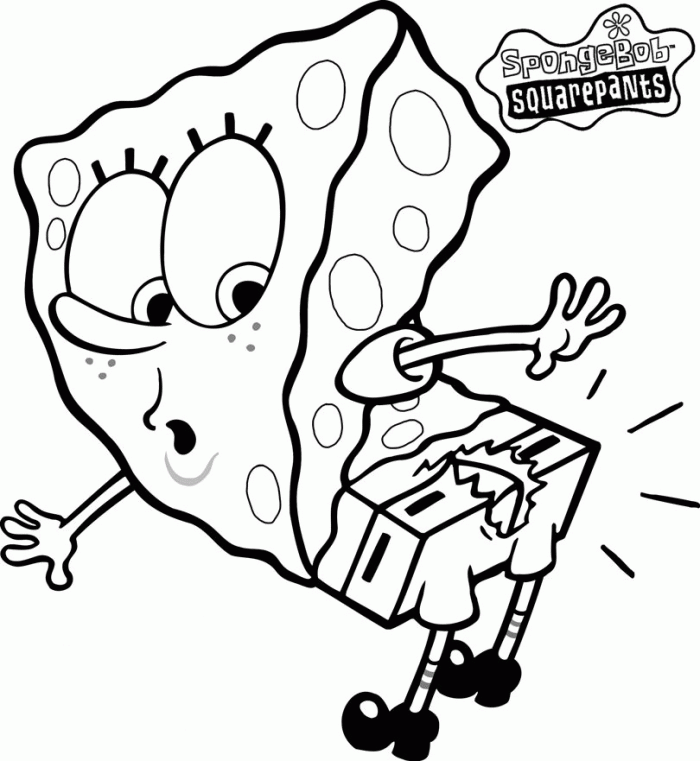high spongebob coloring page