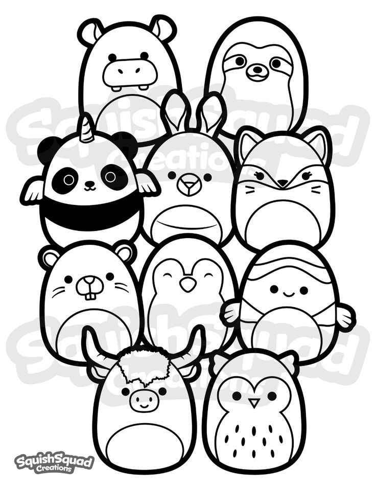 Squishmallow Coloring Page Printable Squishmallow Coloring Etsy 