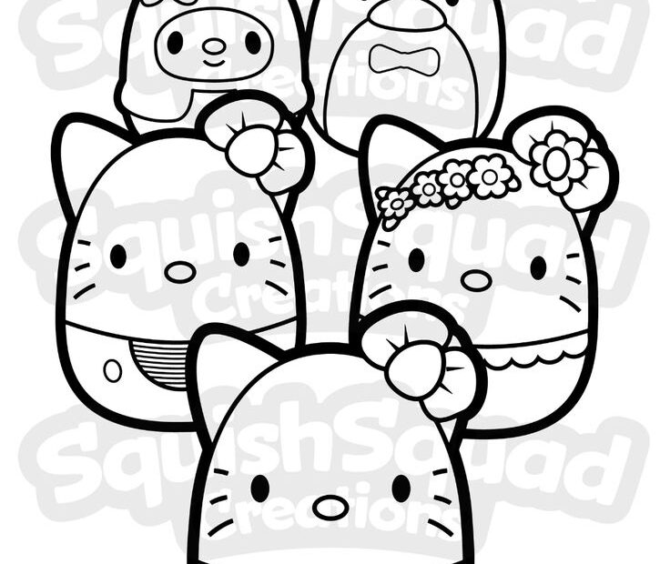 Squishmallow Kitty Coloring Page Printable Squishmallow Etsy Hello