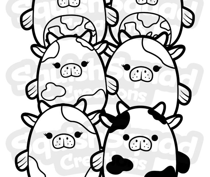 Squishmallow Sea Cows Coloring Page Printable Squishmallow Etsy Cow