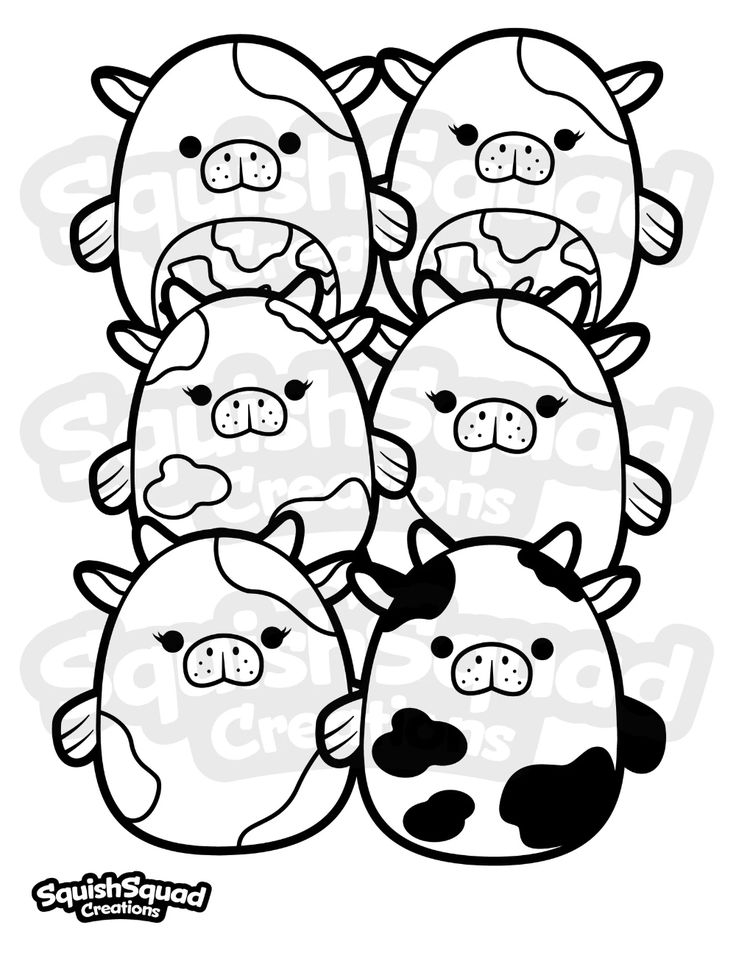 Squishmallow Sea Cows Coloring Page Printable Squishmallow Etsy Cow 