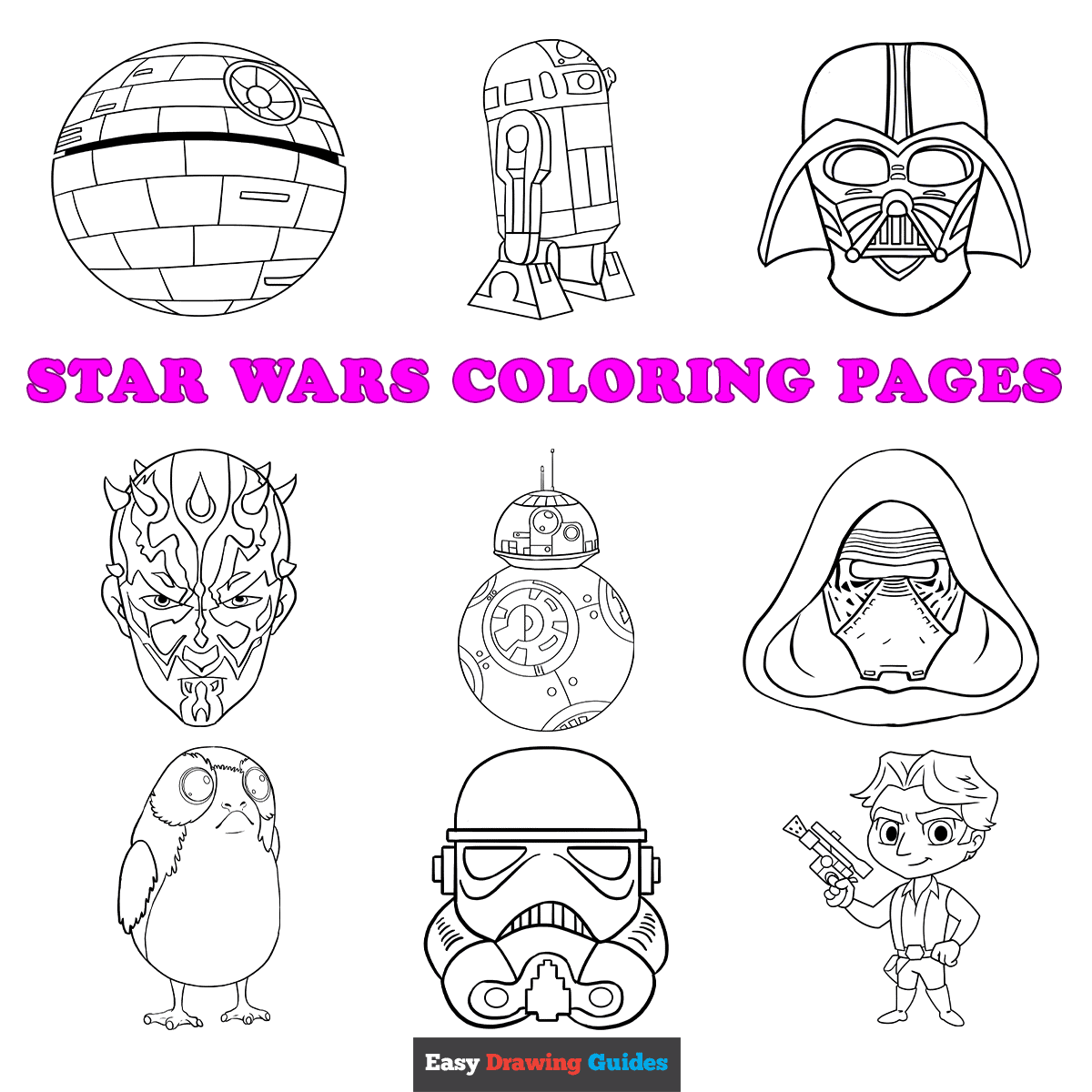free Star Wars colouring sheets