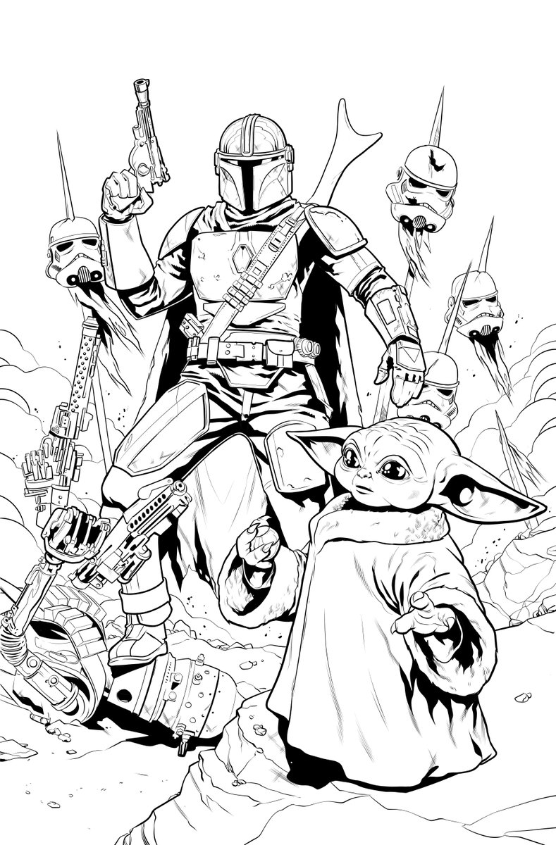 Star Wars Mandalorian Coloring Coloring Pages