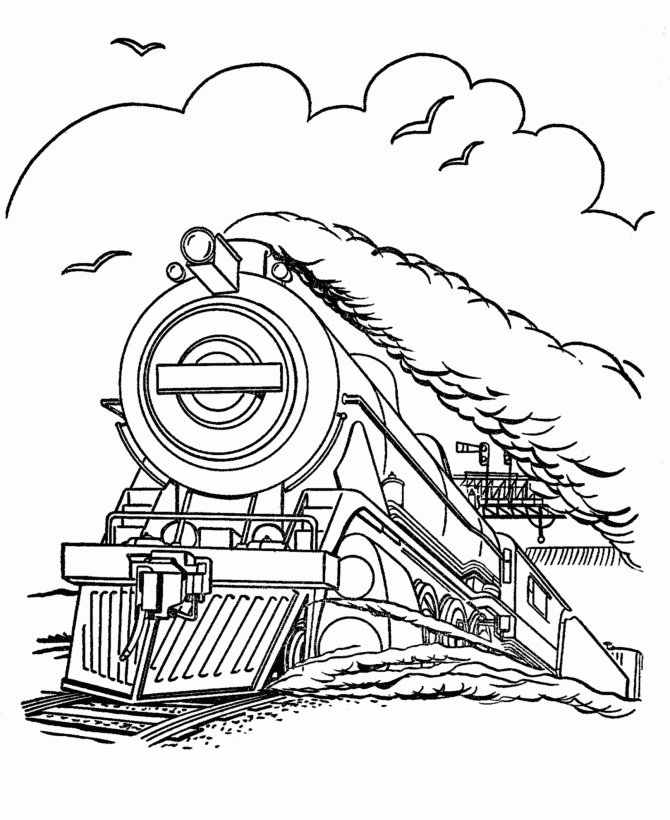 Steam Engine Train Coloring Page Printable
