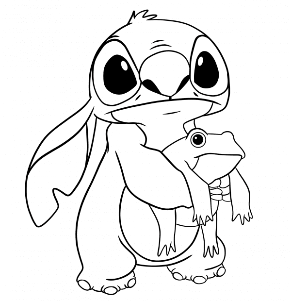 Stitch Frog Colouring Page Colouring Crafts