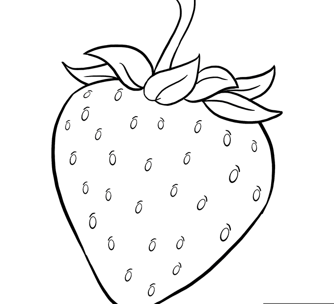 Strawberry Coloring Page Easy Drawing Guides