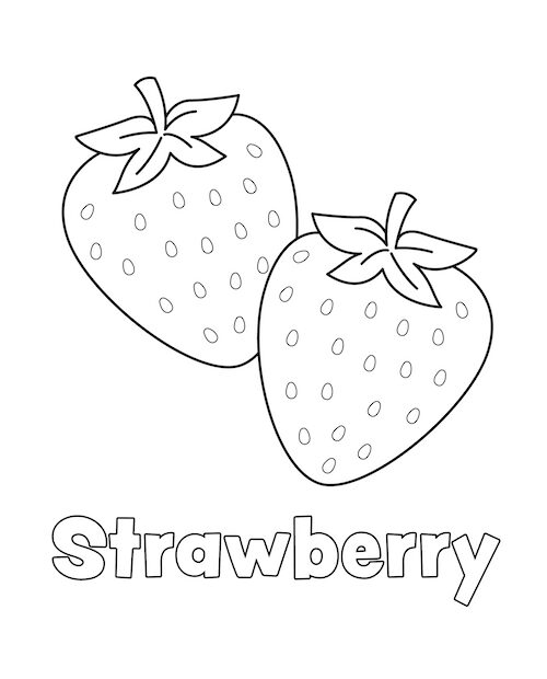 Strawberry Coloring Page Little Bee Family