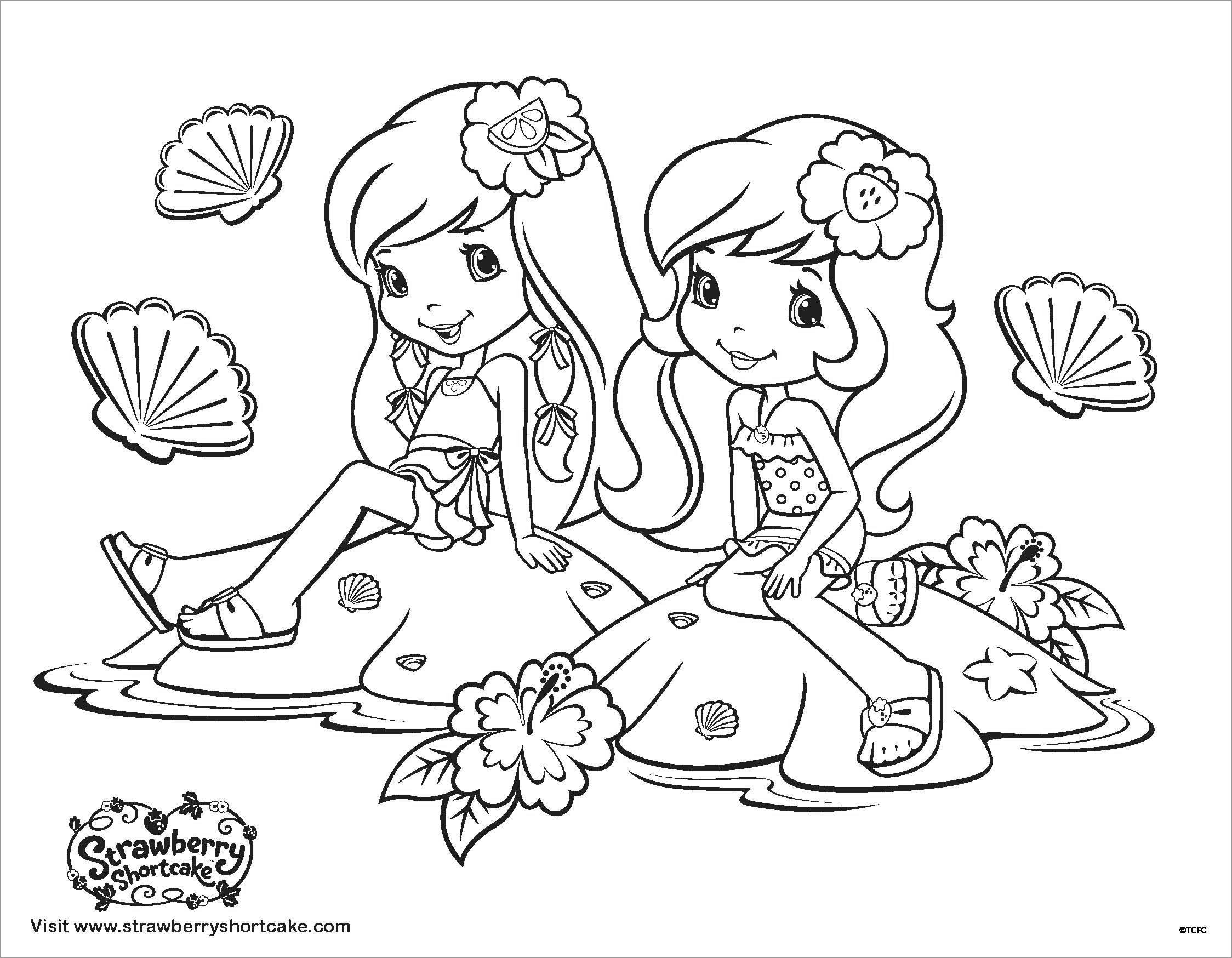Strawberry Shortcake Coloring Page Summer ColoringBay