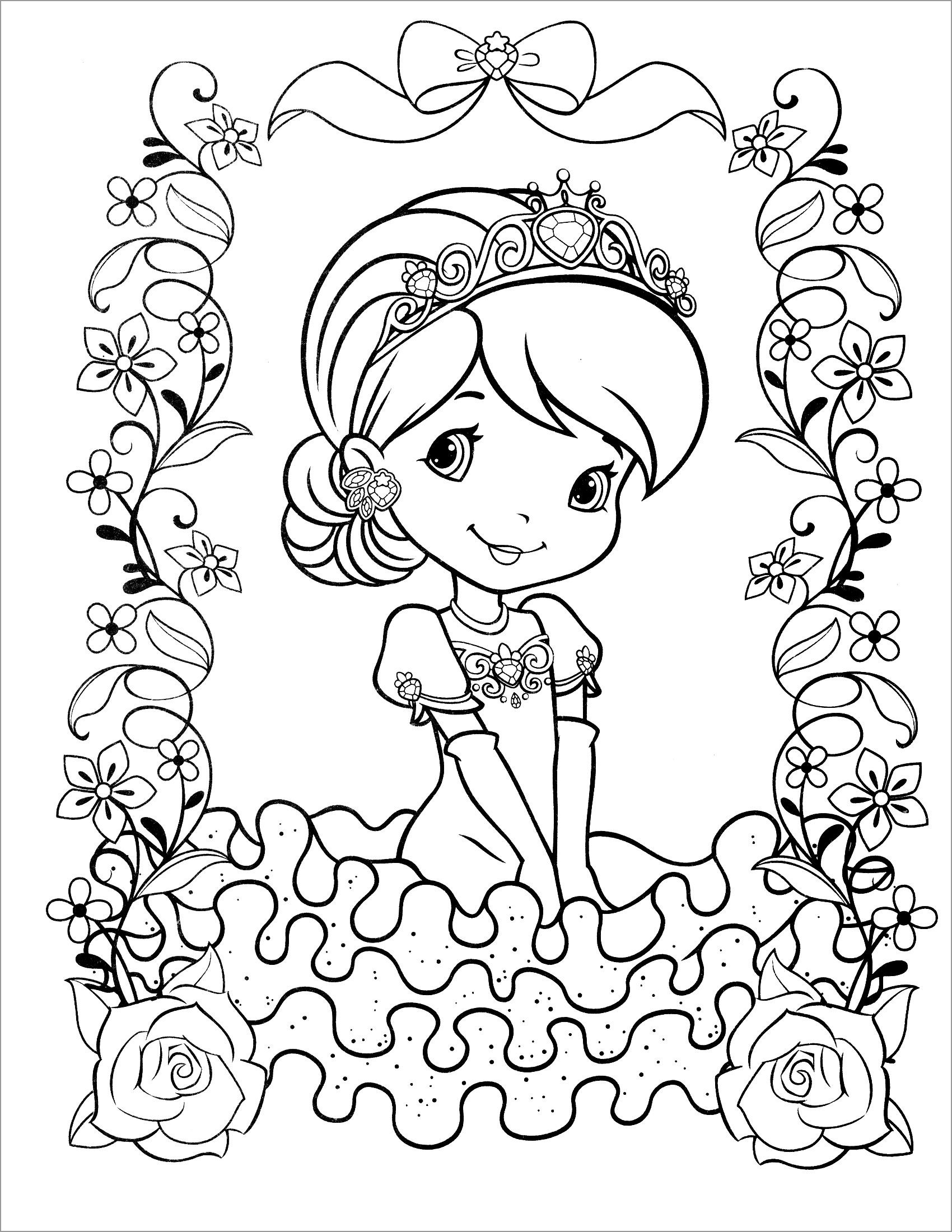 strawberry shortcake summer coloring pages