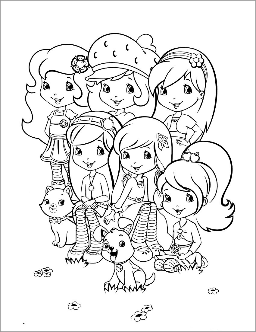 printable strawberry shortcake coloring page