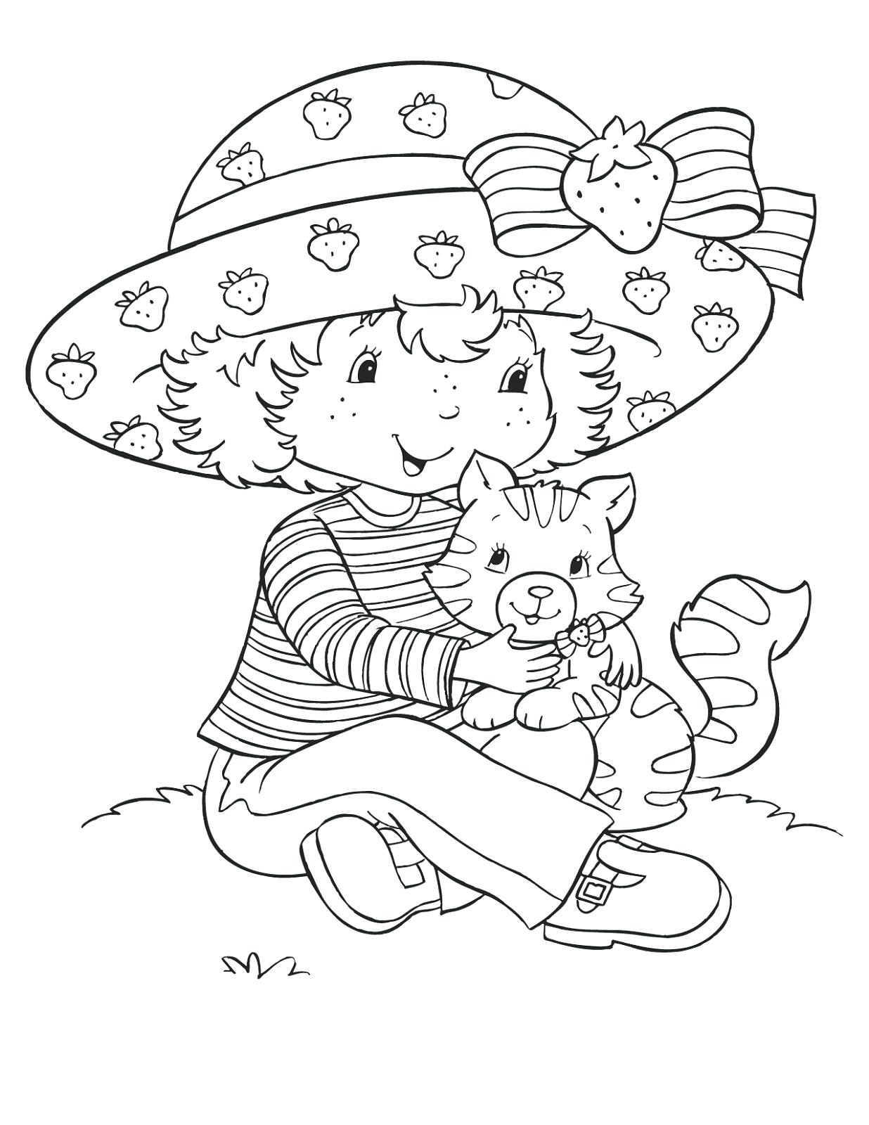strawberry shortcake drawing to color