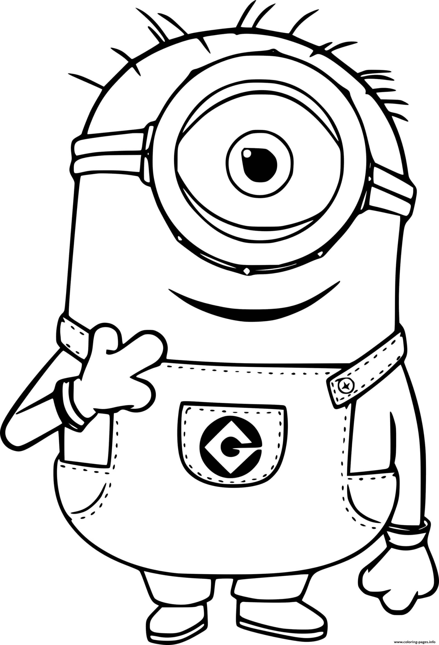 Stuart Minion Coloring Page Printable Stuart Minion Coloring Page Printable