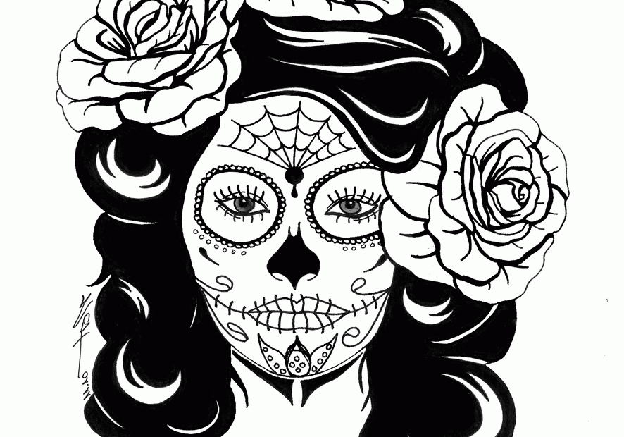 Sugar Skull Coloring Pages Coloring Home
