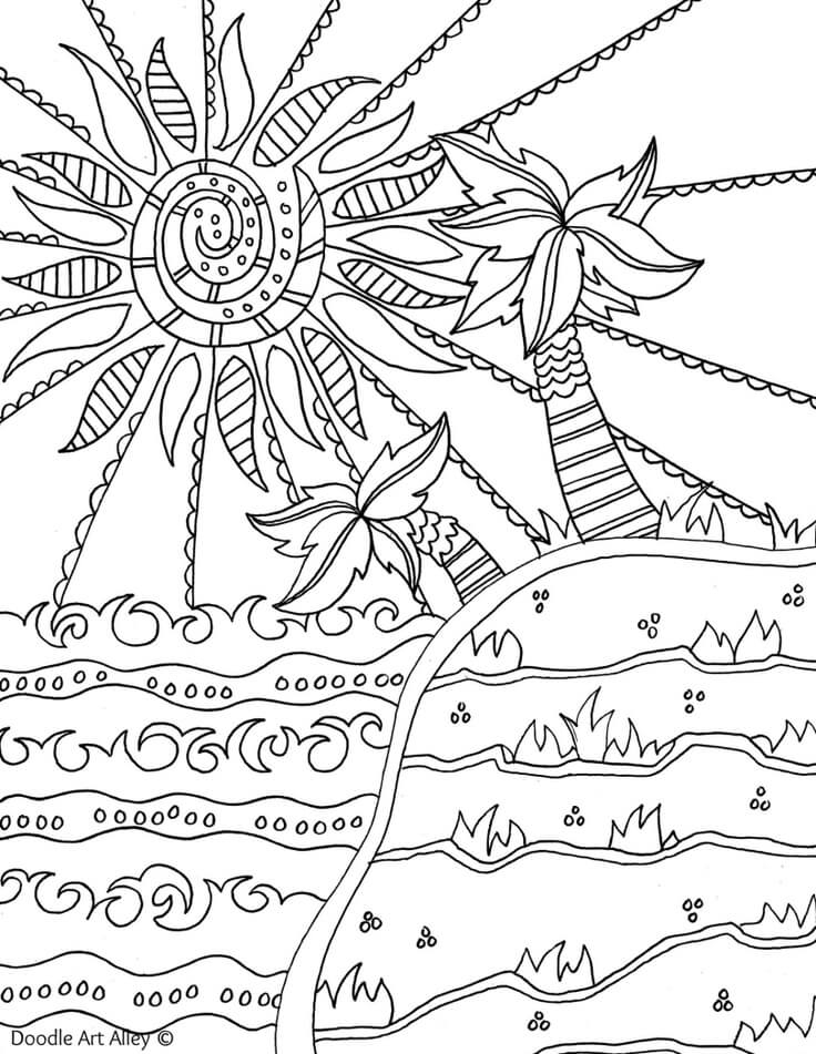 adult coloring pages summer