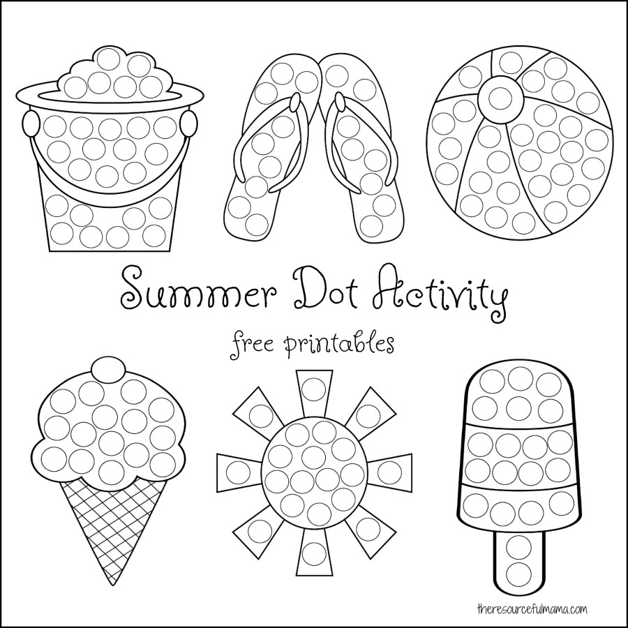 Summer Dot Activity Free Printables Square Border The Resourceful Mama