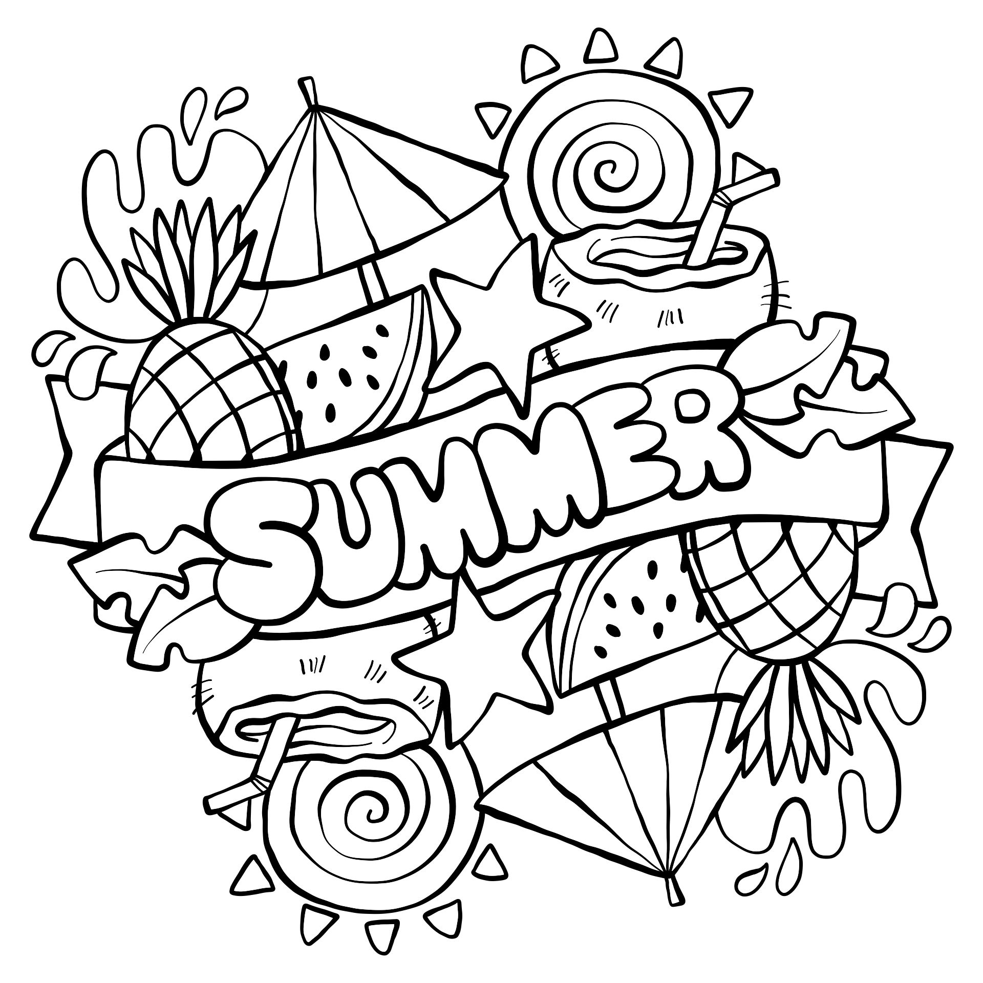summer color pages printable