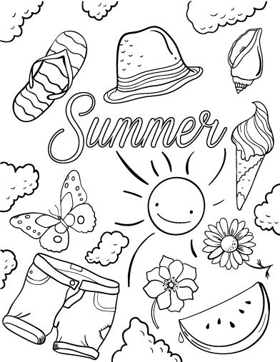 summertime coloring sheets printable