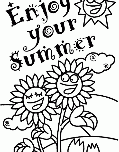 Summertime Printable Coloring Sheets