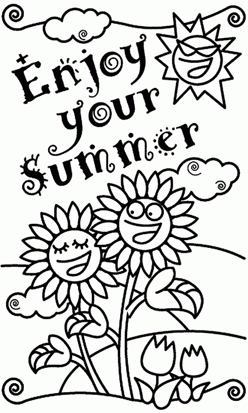 Summertime Printable Coloring Sheets