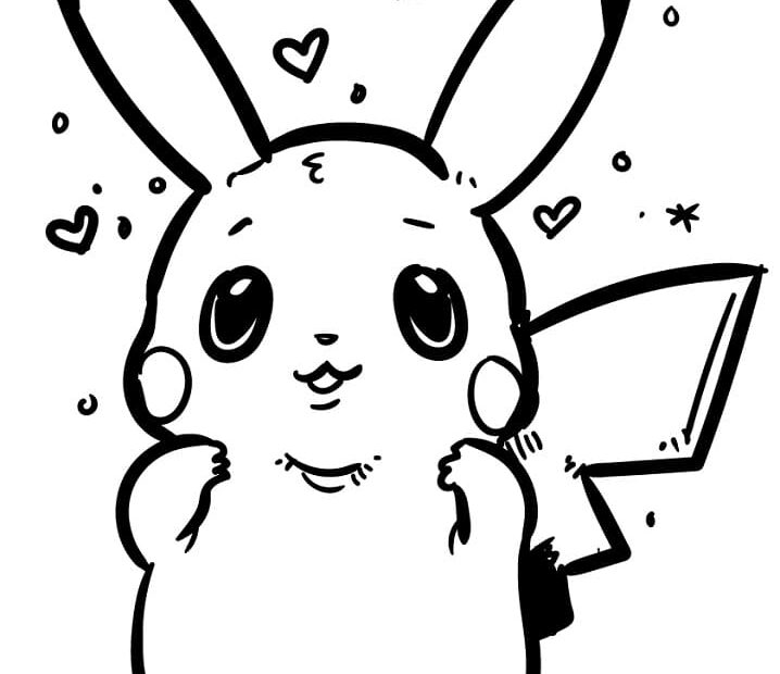 Super Cute Pikachu Coloring Page Free Printable Coloring Pages For Kids