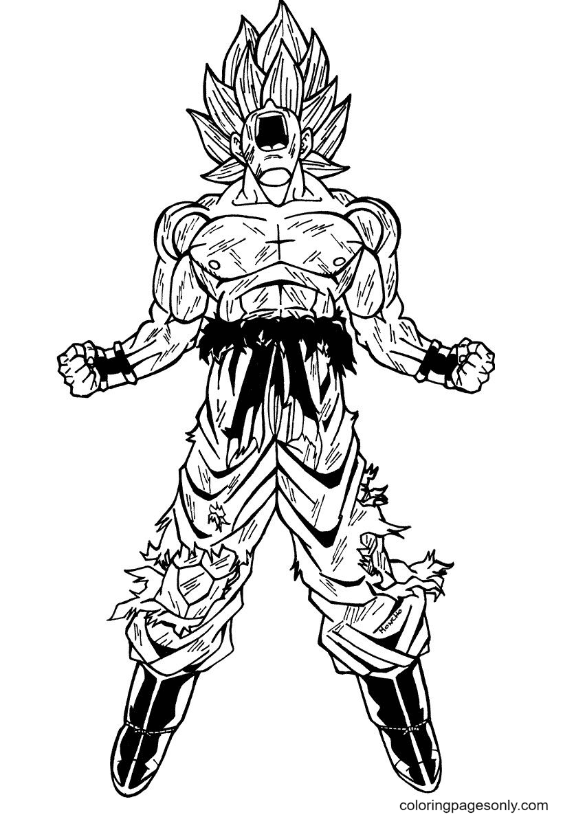 Super Saiyan Goku Coloring Pages Coloring Home