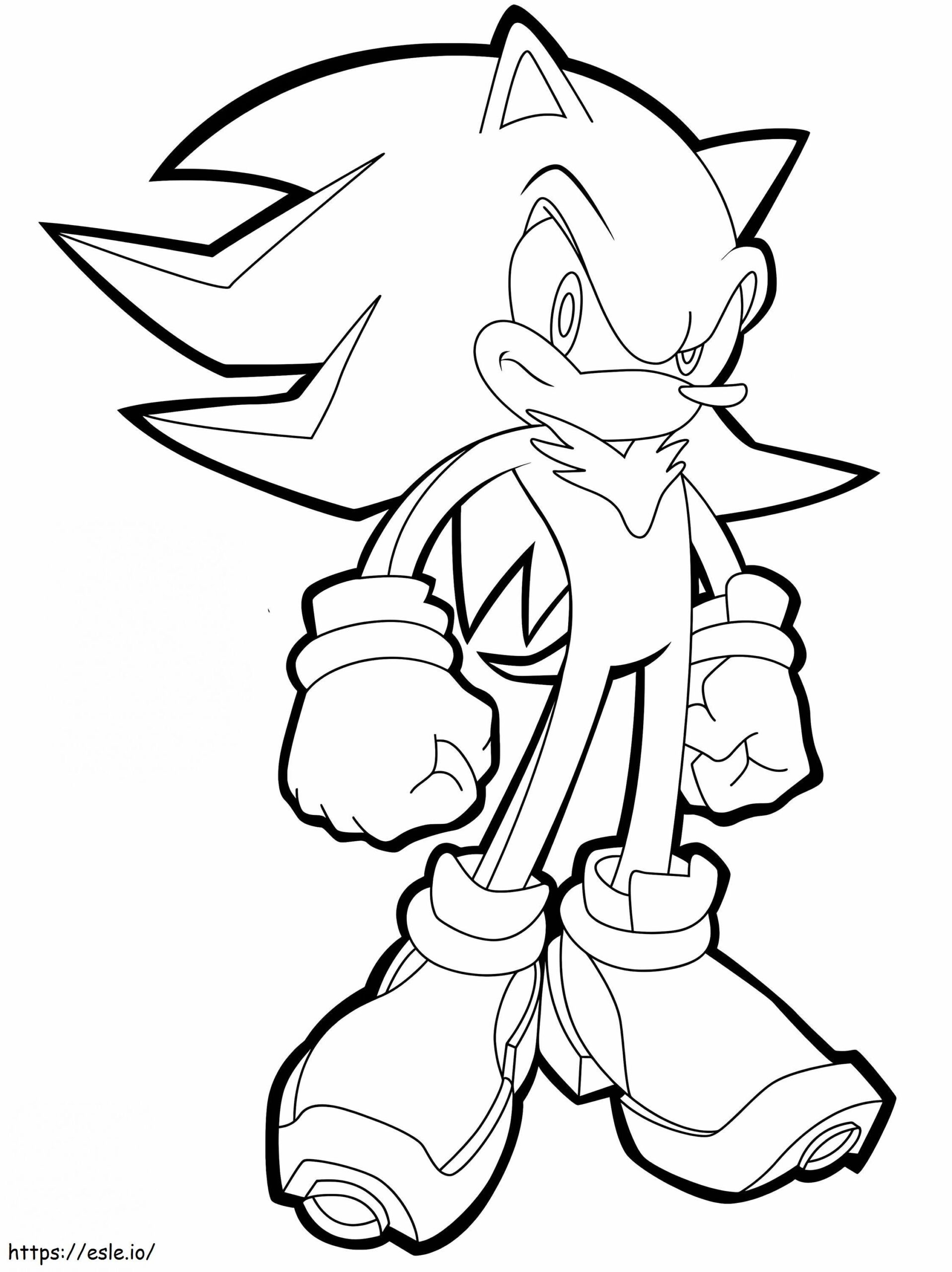 super Sonic coloring page free