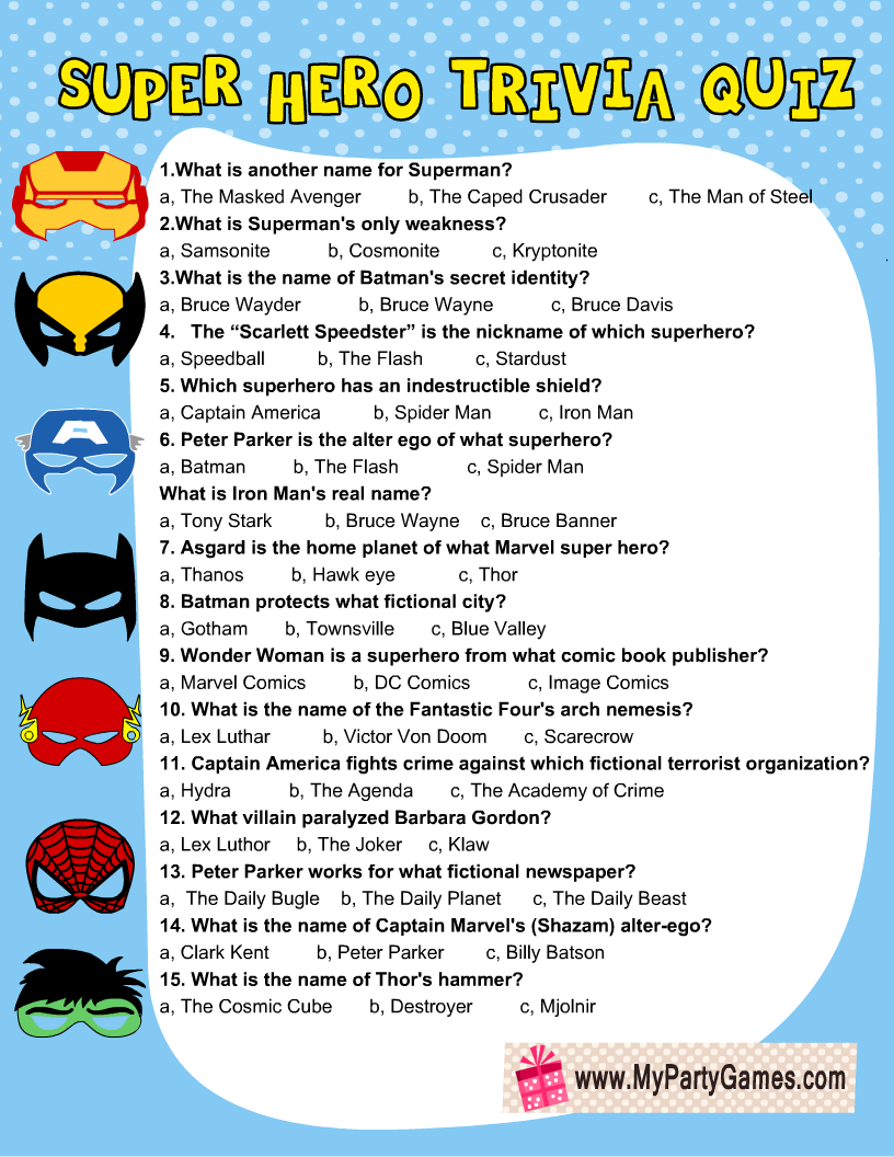 free printable superhero images