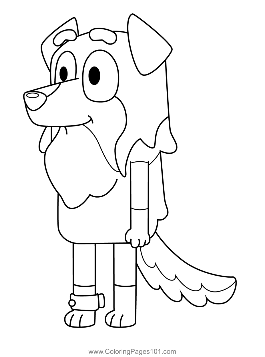 Surfer Bluey Coloring Page For Kids Free Bluey Printable Coloring 