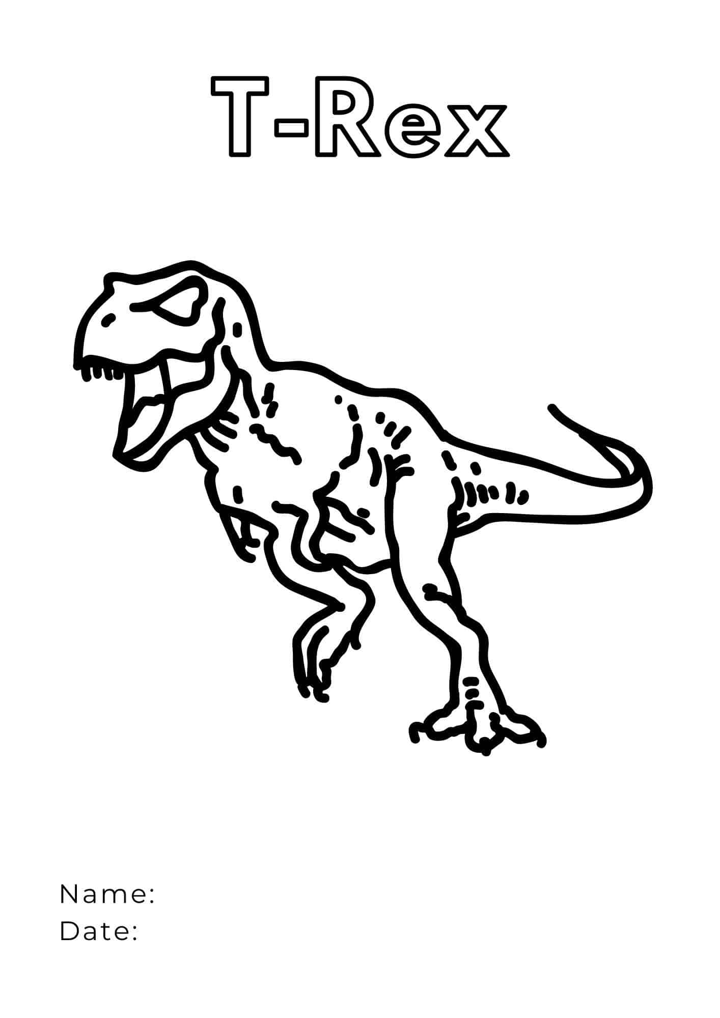 t rex printable coloring pages