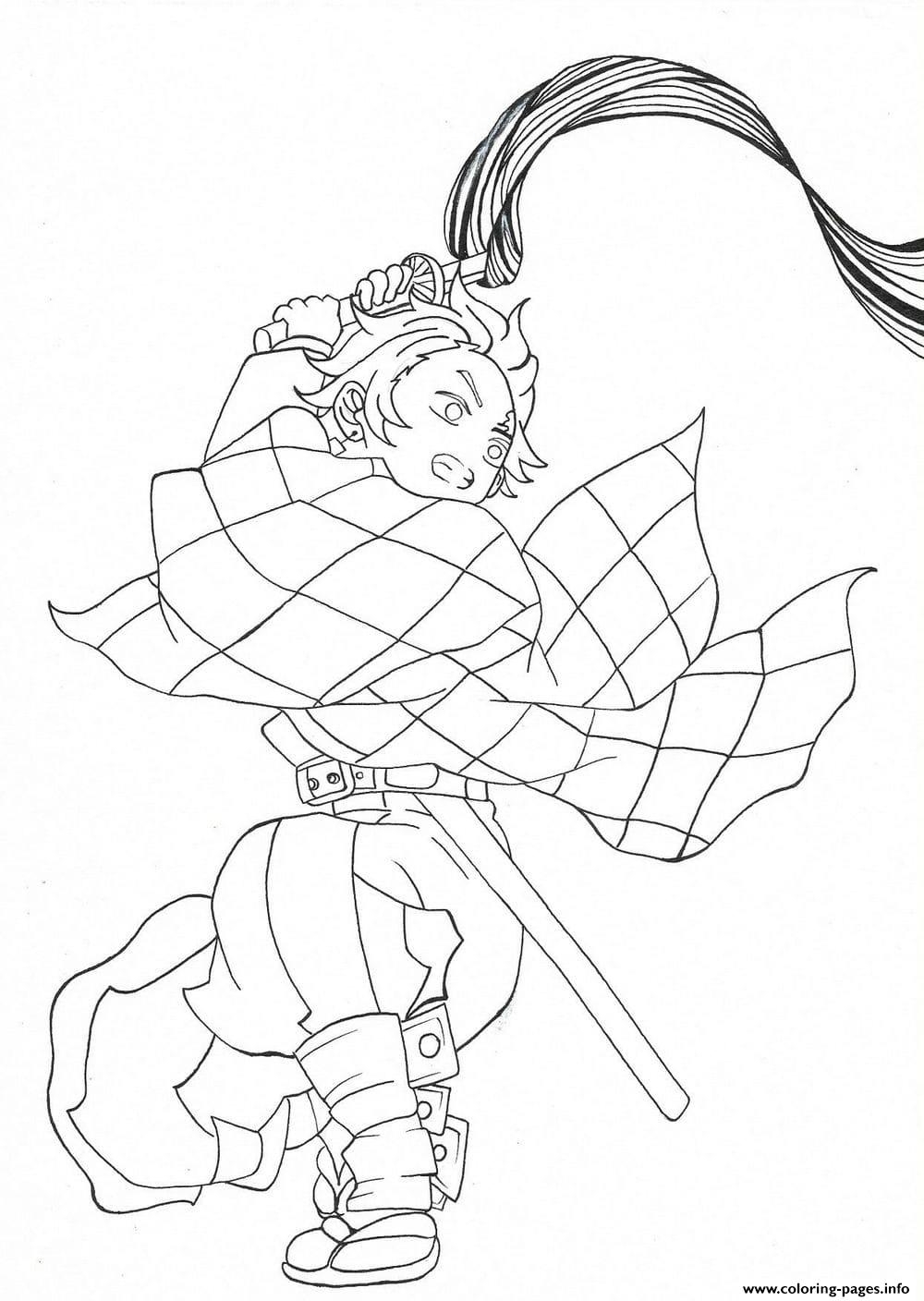 Tanjiro Kamado Demon Slayer Coloring Page Printable Tanjiro Kamado Demon Slayer Coloring Page Printable