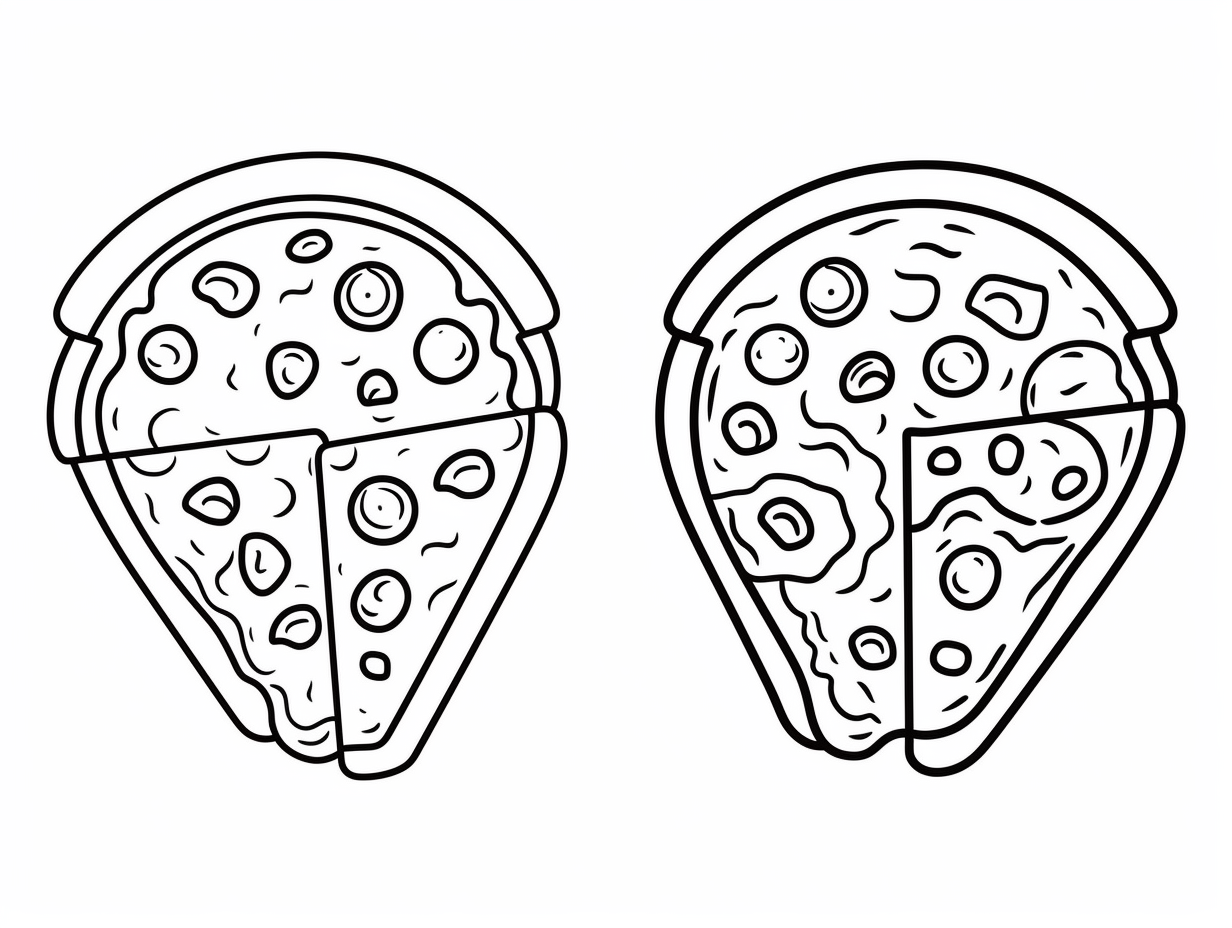 Tasty Pizza Coloring Coloring Page