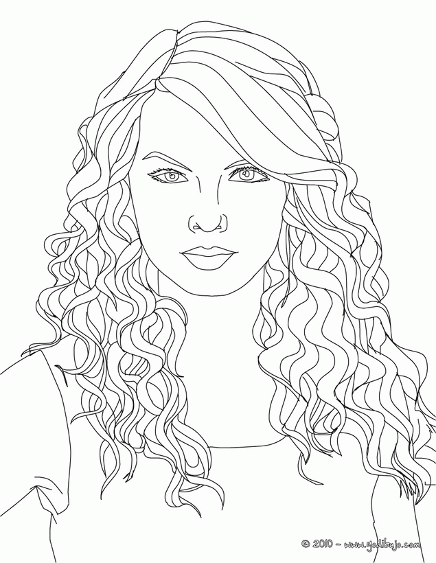 realistic Taylor Swift coloring page