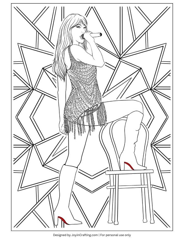 Taylor Swift printable color page