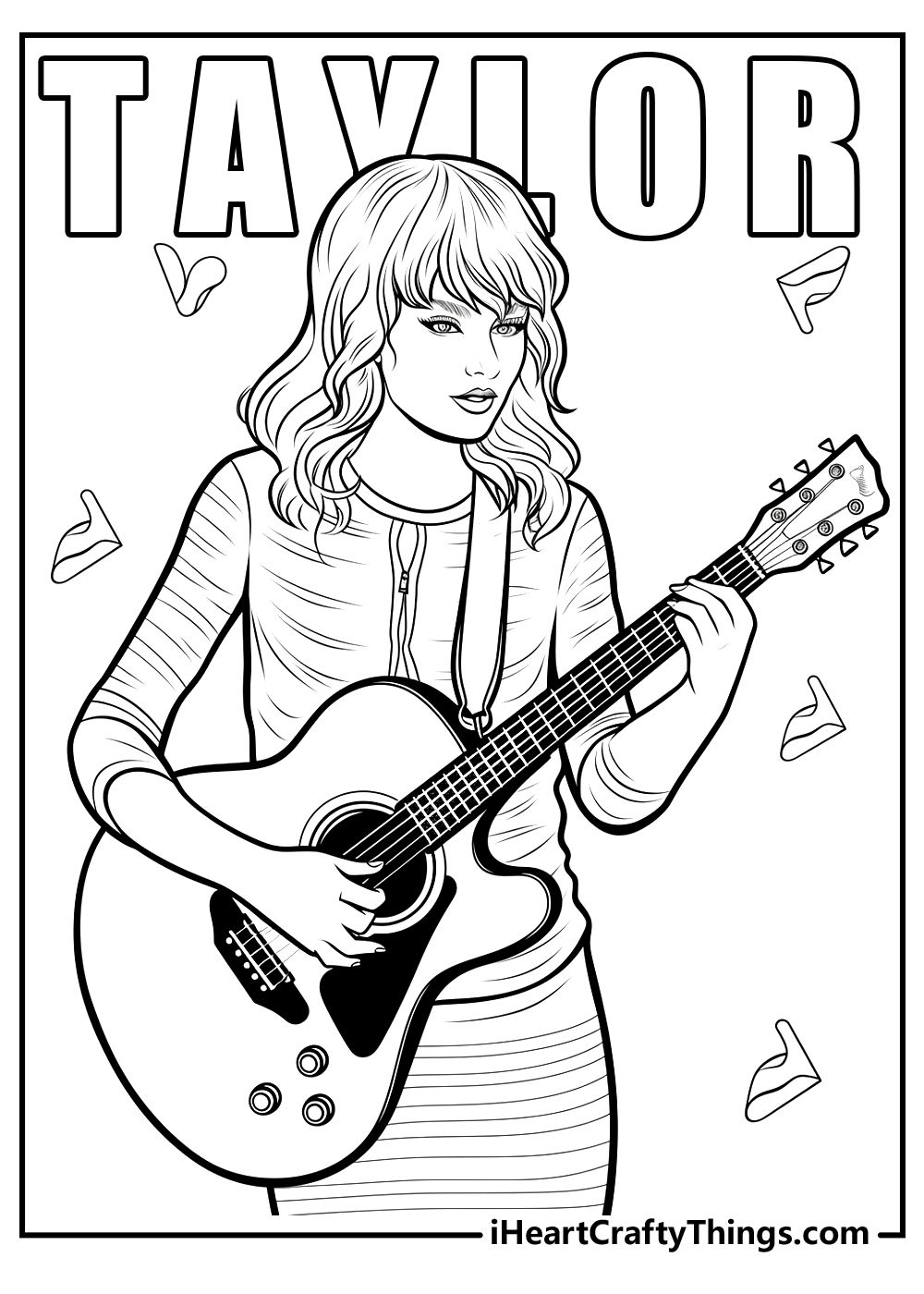 Taylor Swift Printable Colouring Pages
