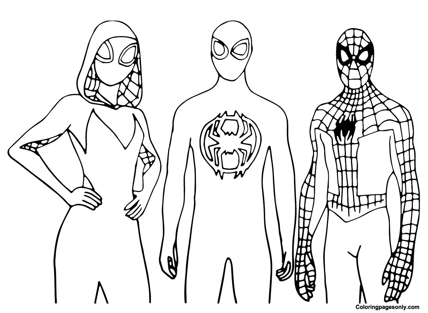 Team Spidey Coloring Page Free Printable Coloring Pages