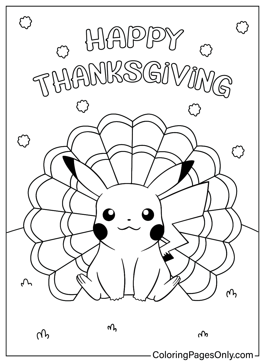 Thanksgiving Pikachu Coloring Page Free Printable Coloring Pages Thanksgiving Pikachu Coloring Page Free Printable Coloring Pages