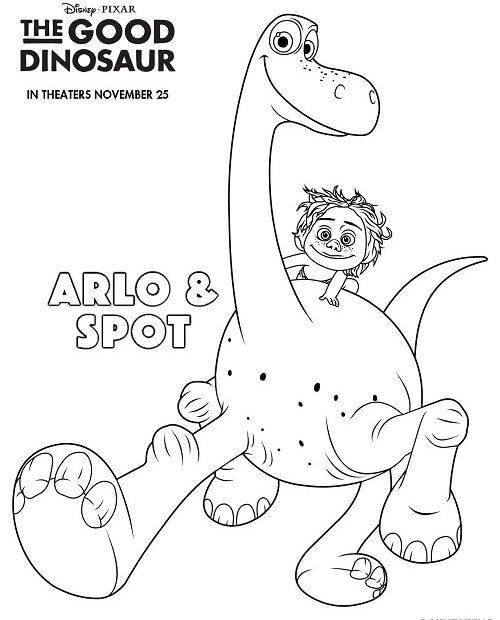 The Good Dinosaur Free Printable Coloring Sheets